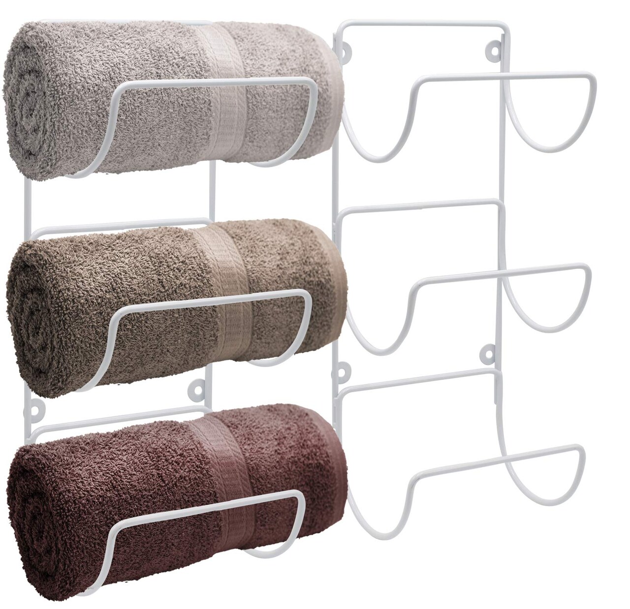 Sorbus Metal Wall Mounted Bathroom Towel Rack - Organizer for Towels, Washcloths, Hand Towels, Linens, Ideal for Bathroom, Spa, Salon